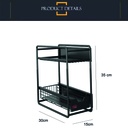 Rack estante cocina en acero magnetico 2 niveles Blanco
