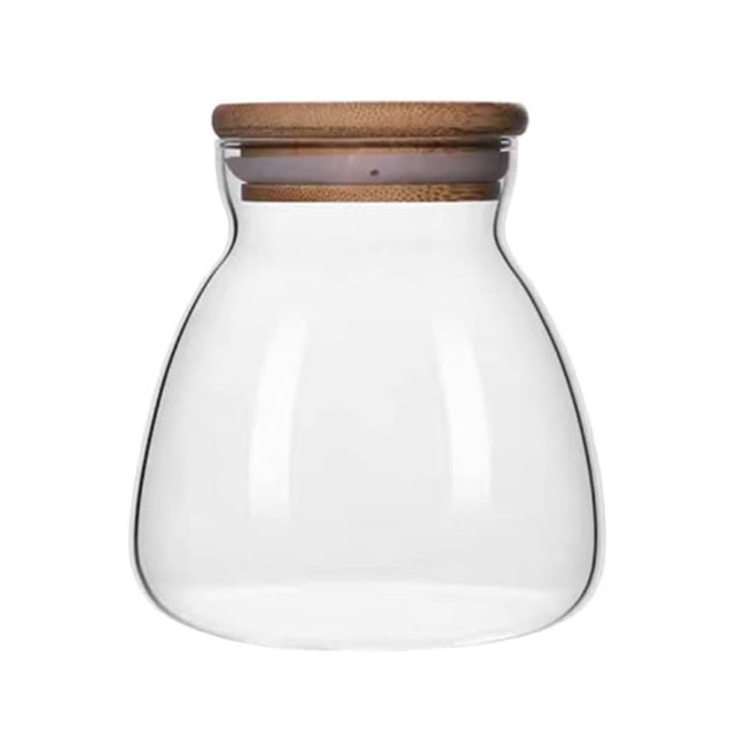 Set contenedor de alimentos ceramica tapa bambu