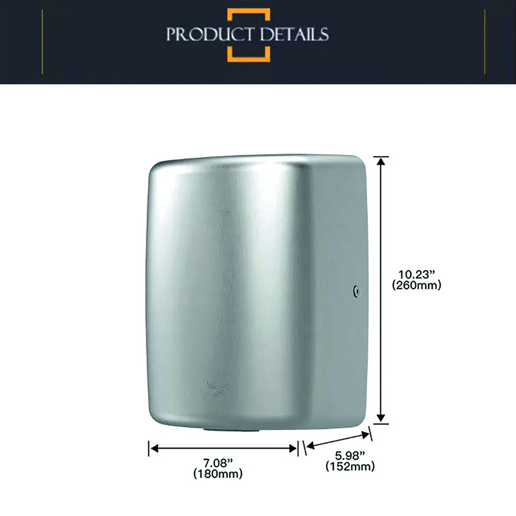 Seca manos Acero Inoxidable Jet Con Sensor 1350w Automático Blanco