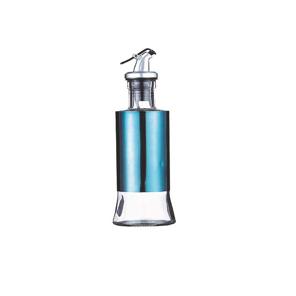 Aceitera vinagrera vidrio acero 250ML Azul