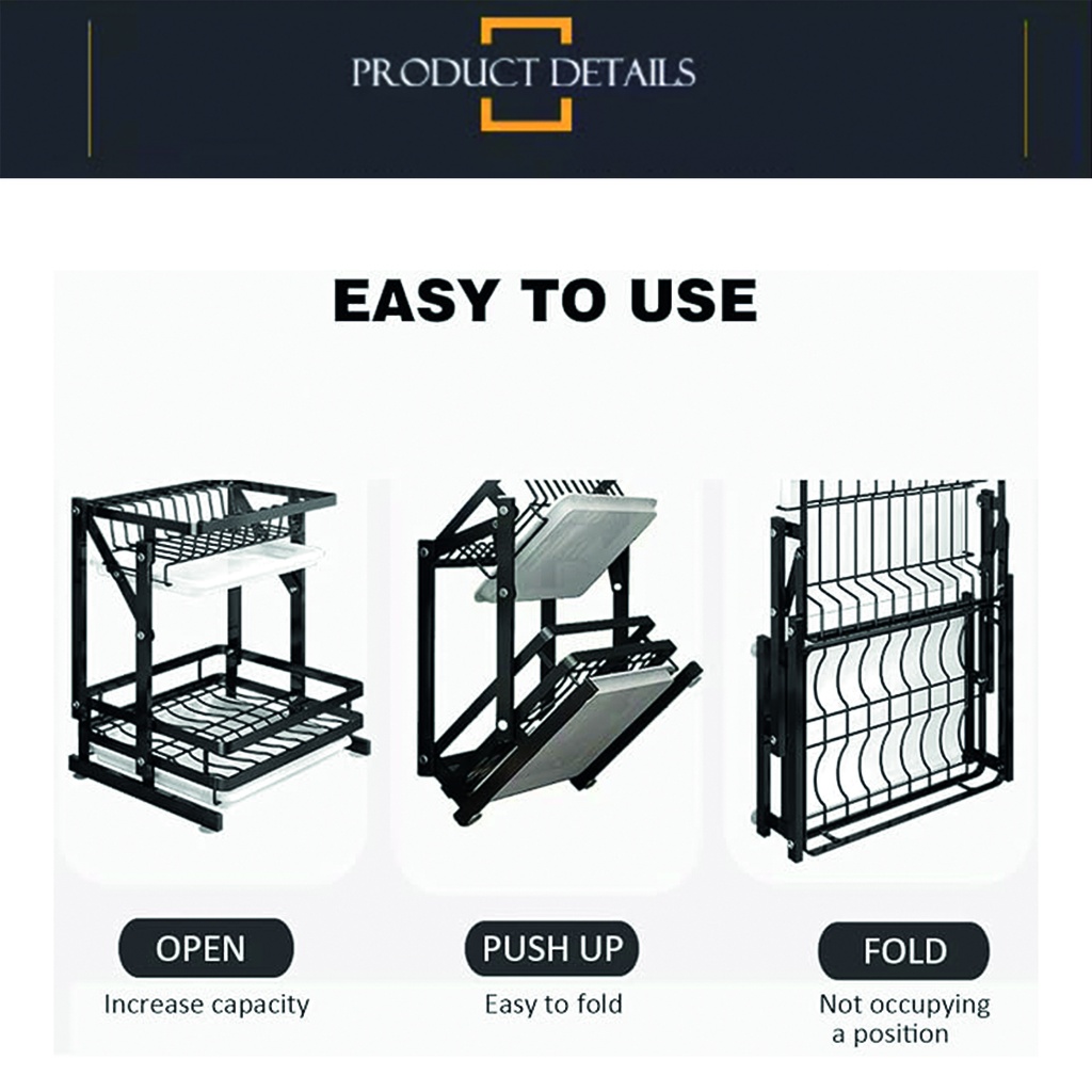 Organizador escurridor plegable 2 niveles