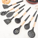 Utensilios madera silicona 13 piezas