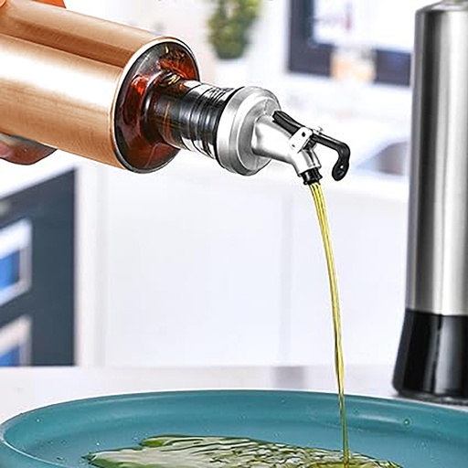 [DT2021D] Botella aceitera vidrio 350ml Dorado