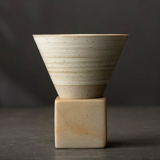 [DT9050B] Taza café cónica ceramica Beige