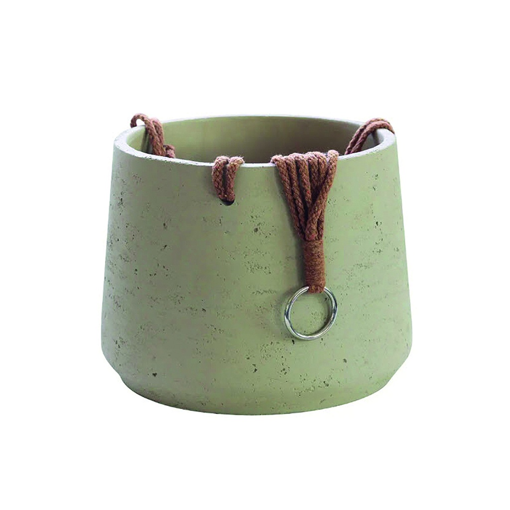 Maceta colgante grande color beige