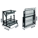 Organizador metalico escurridor plegable 2 niveles