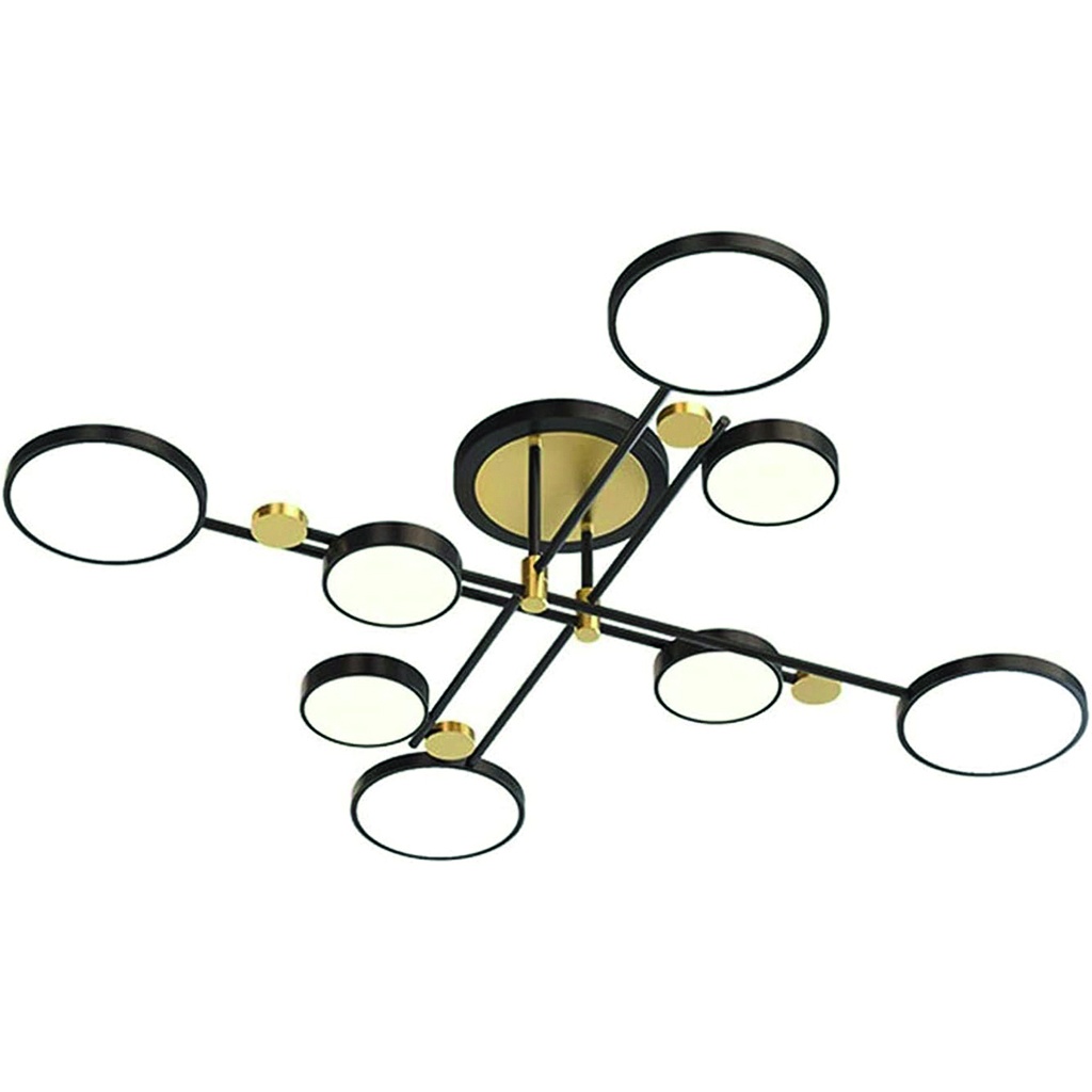 Luminaria techo led 8 aros 72W dorado