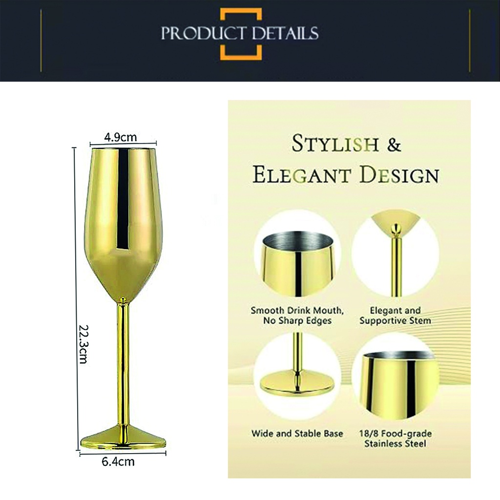 Copa metálica champagne Dorado