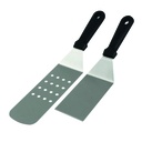 Espatula parrilla plancha acero inoxidable set x 2 mango PP