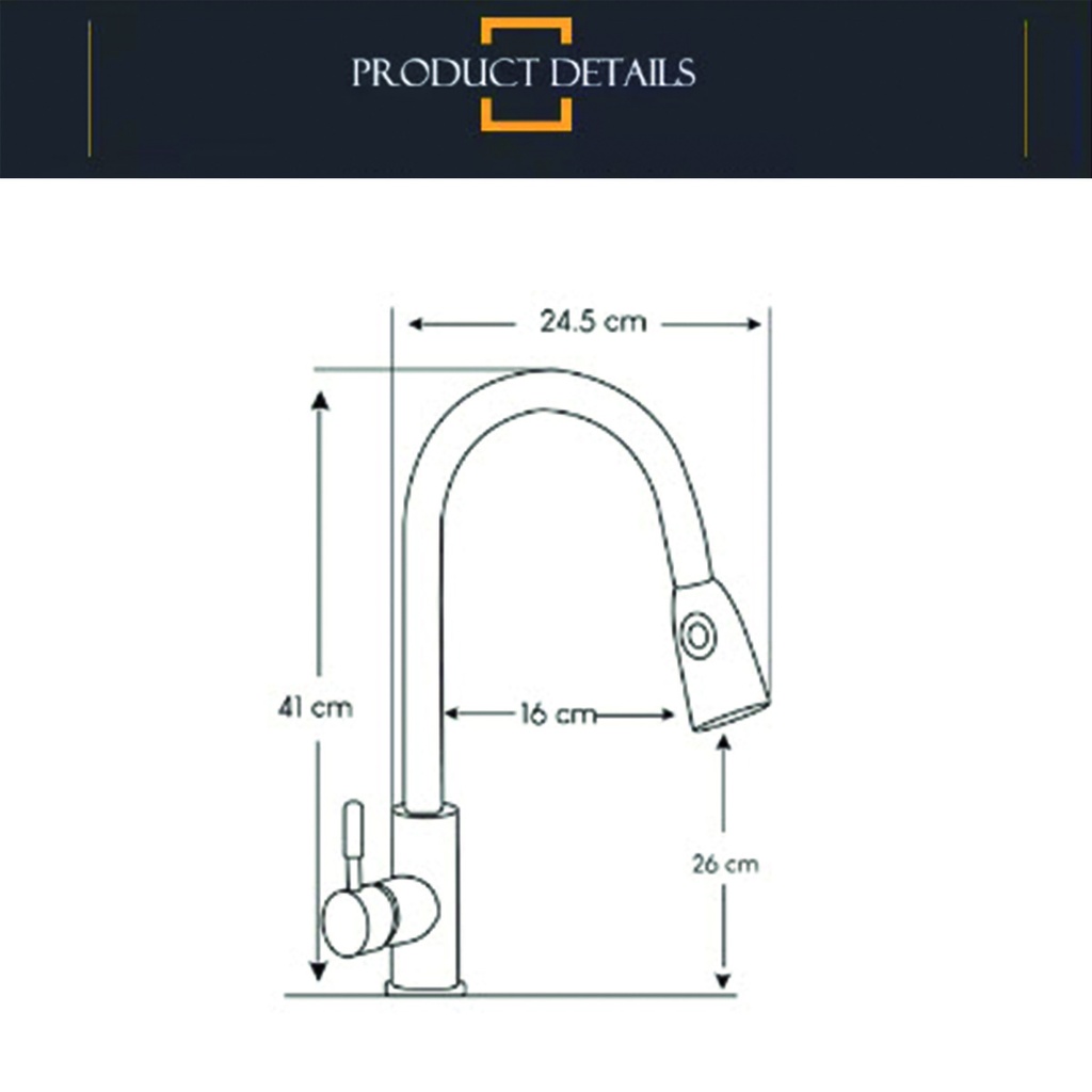 Canilla monocomando cocina Amalfi Dorado