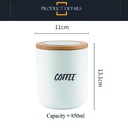 Frasco Contenedor alimentos ceramica tapa bambú hermético Set x 3