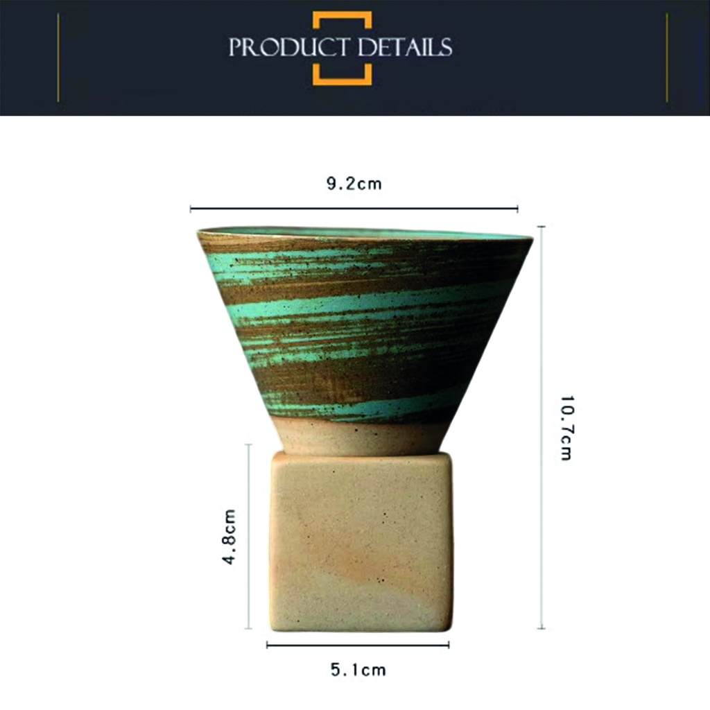 Taza cafe conica ceramica Vintage