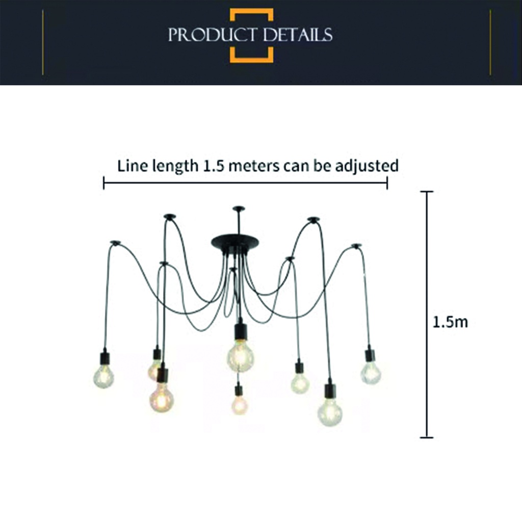 Luminaria colgante de techo 8 lamparas