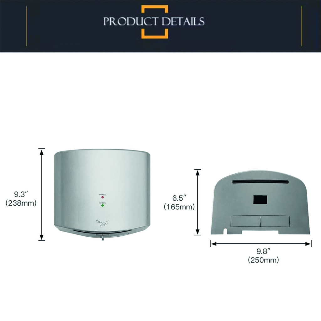 Seca manos ABS Jet Con Sensor 1650w Automático Blanco