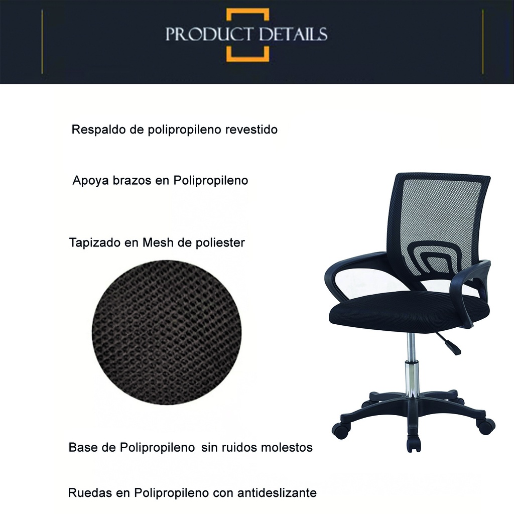 Silla de escritorio Norway Negro