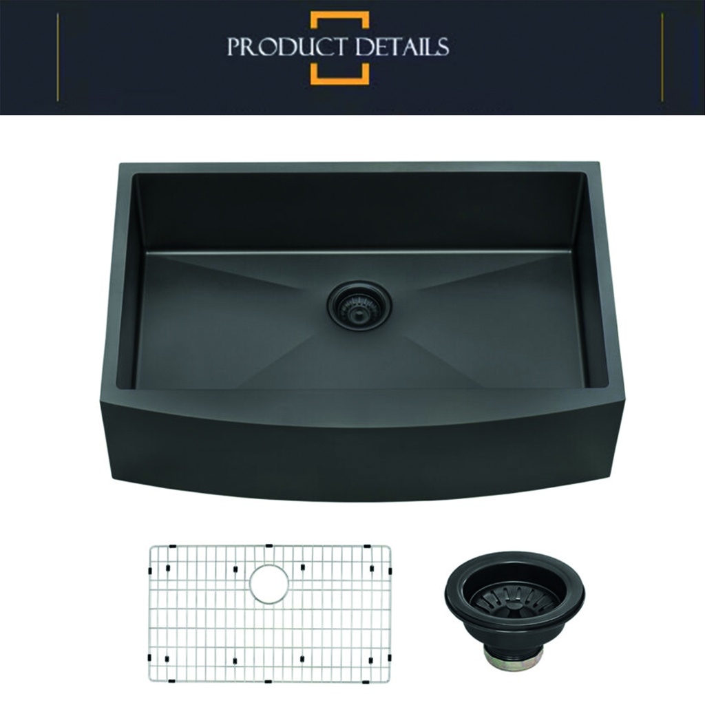 Bacha de cocina estilo campo Negro