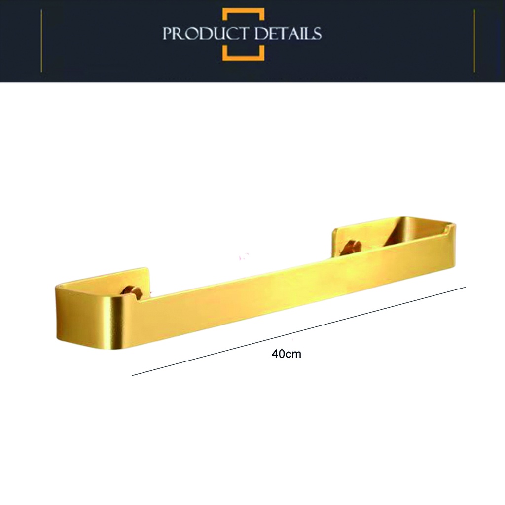 Toallero barra 40cm Dorado