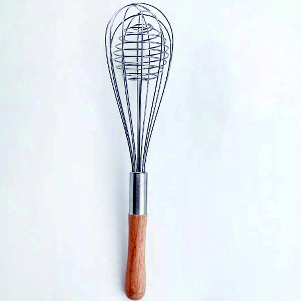 Batidor manual metálico mango madera