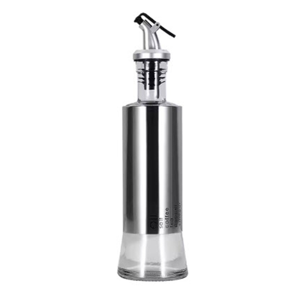 Botella aceitera vidrio 350ml Plateado