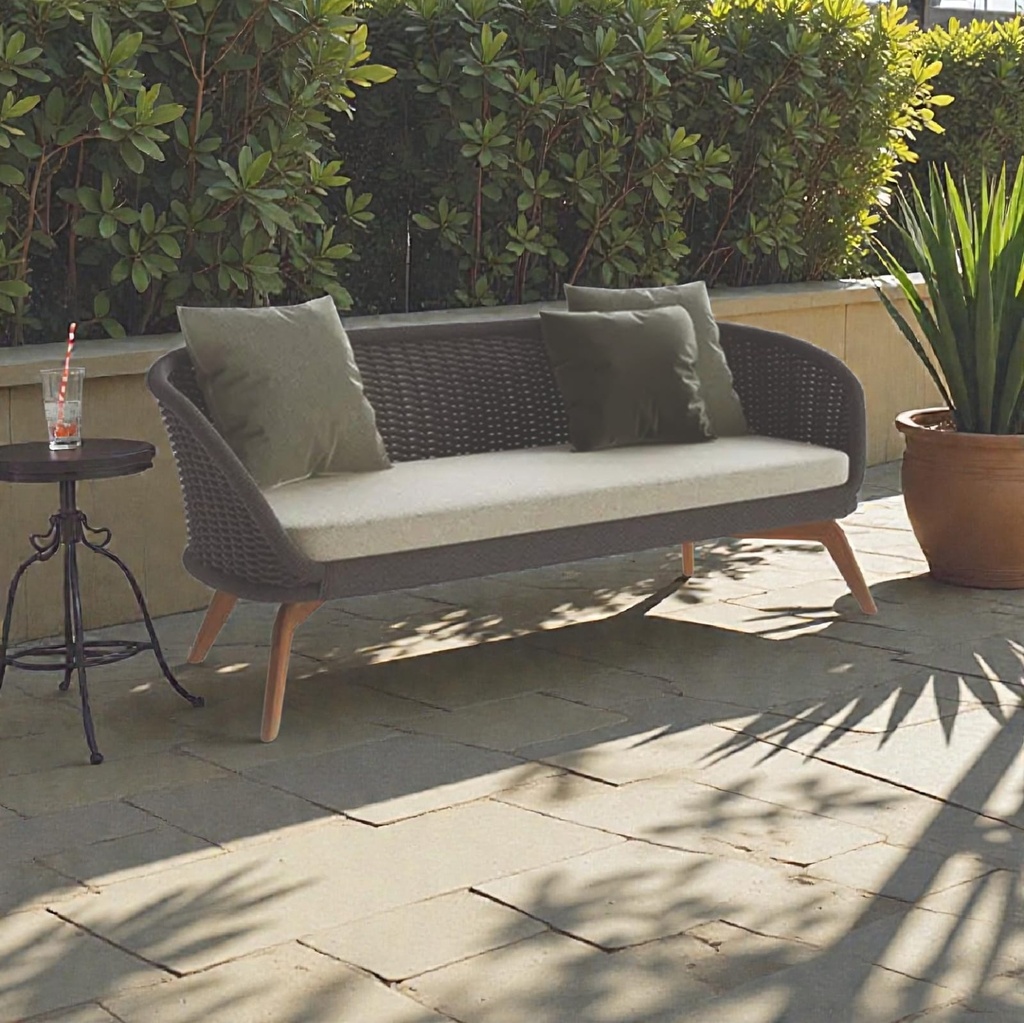 Sofá 2 cuerpos Ludo de exterior Gris