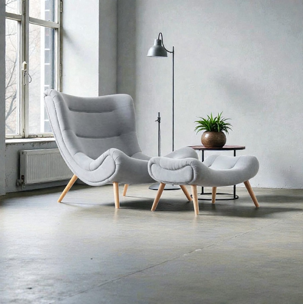 Sillon nordico con apoya pies Gris