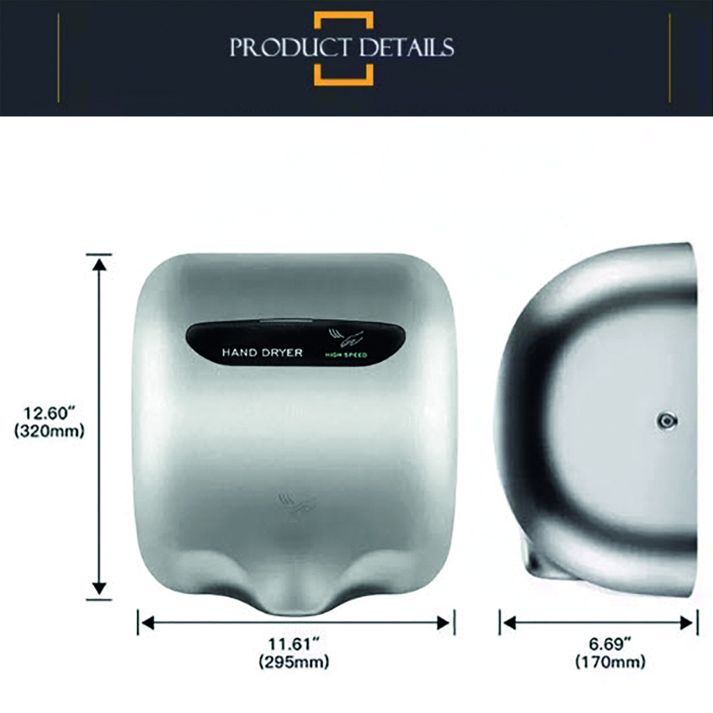 Secamanos automatico alto rendimiento 1800W