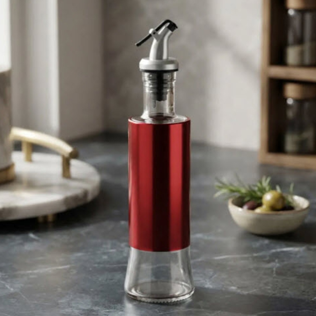 Botella aceitera vidrio 500ml Rojo