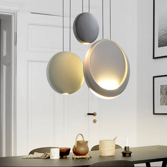 Luminaria de techo ceramica tres módulos irregular