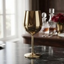 Copa metálica vino Dorado