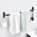 Toallero barra 60cm Negro