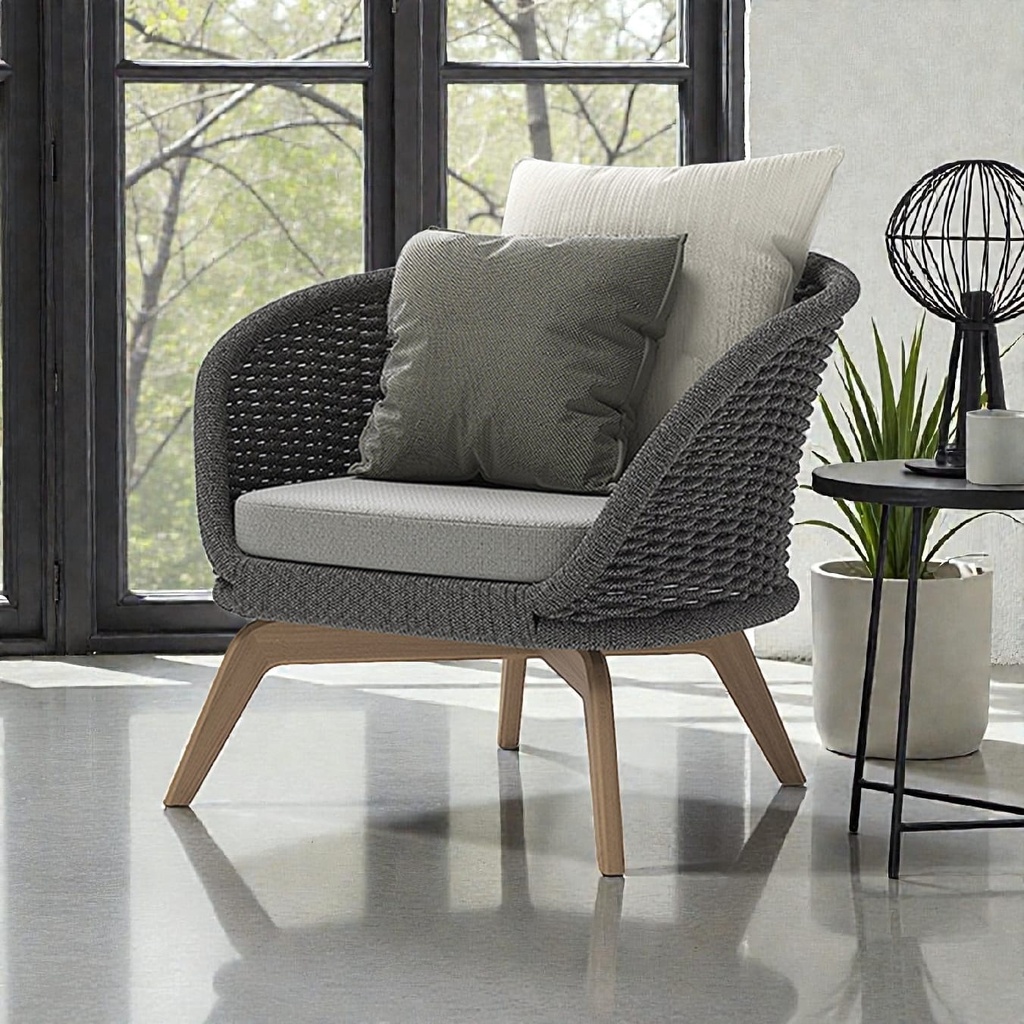 Sofá 1 cuerpo Ludo de exterior interior Gris