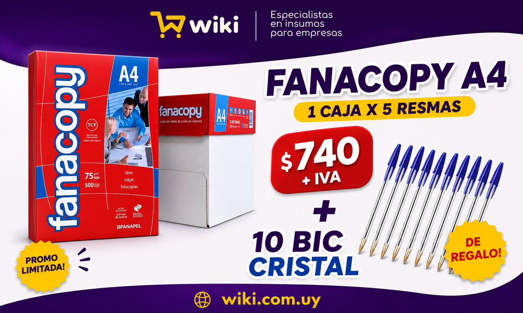 PROMO WEB 3 - 5 Resmas Fana + 10 Bic cristal de regalo DE REGALO!